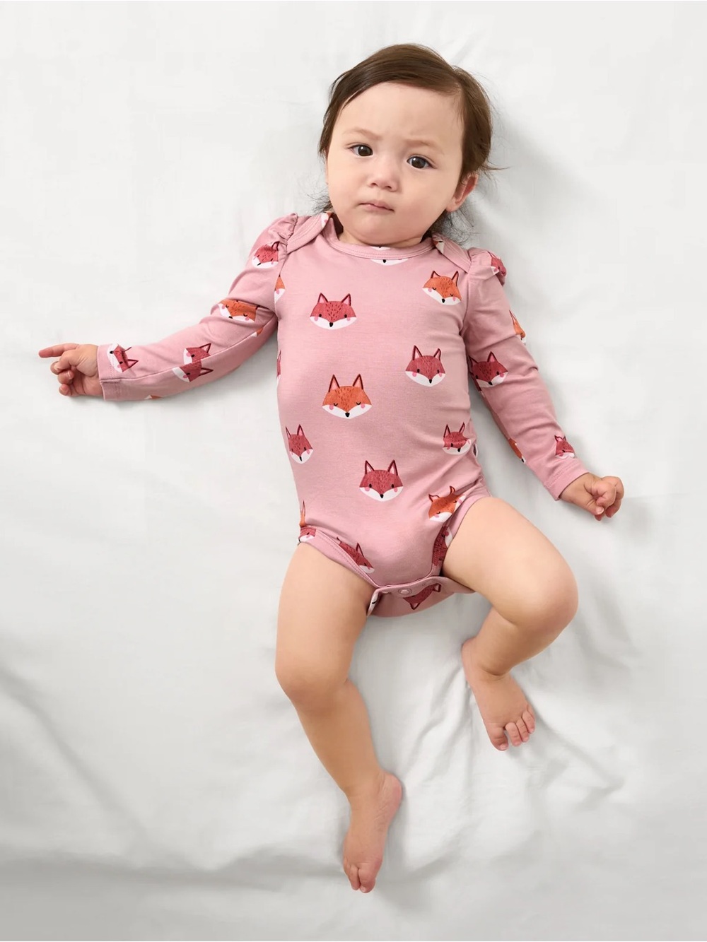 Little Sleepies Fox Tracks Puff Sleeve Bodysuit in Size 0-3 Months